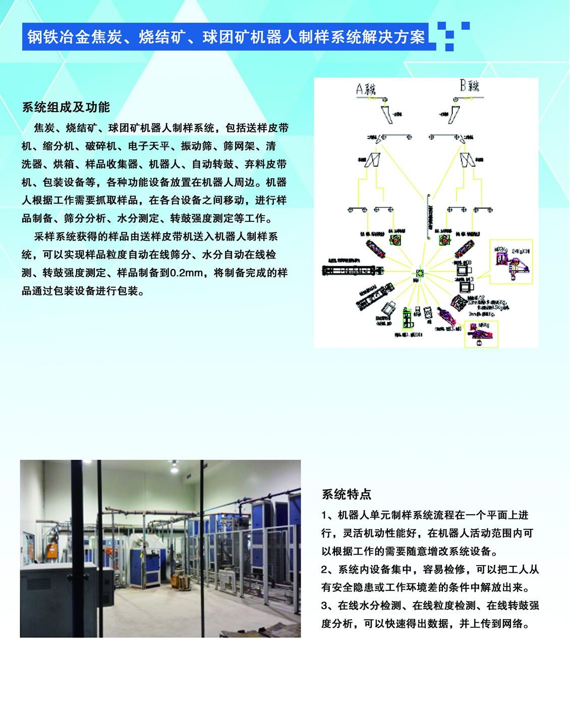 鋼鐵冶金焦炭、燒結礦、球團礦機器人制樣系統解決方案